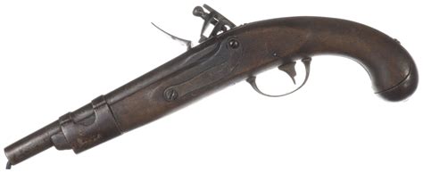 Us Simeon North Marked Flintlock Pistol With Two Bayonets Rock