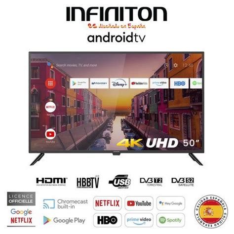 Infiniton 50 UHD 4K SMART ANDROID TV INTV 50AF2300 Avec récepteur