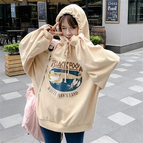 Sweatshirts Female Hoodie Korean Ulzzang Harajuku Cartoon Printed