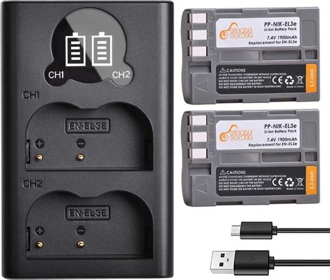 Amazon Tectra X En El E Enel E Batteries And Led Dual Charger