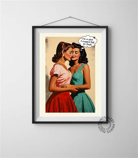 Vintage Lesbian Housewives Poster Print Collection Retro Illustration LGBTQ S Women Gay