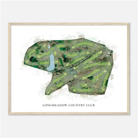 Longmeadow Country Club, Massachusetts Classic Watercolor Map Golfer ...