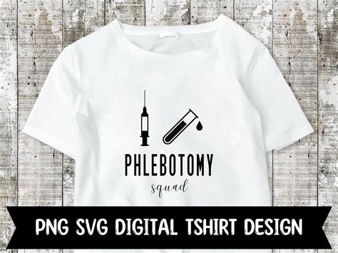 Phlebotomy Squad Medical Svg Png Digital Tshirt Design 12x12 Etsy