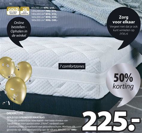 Dreamzone Gold S Springveermatras Korting Aanbieding Bij Jysk