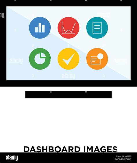 dashboard image icon on white background, colorful, vector icon ...