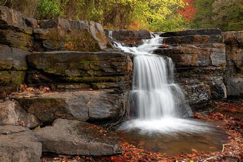 Natural Dam Falls In Autumn Ozark National Forest Photograph By