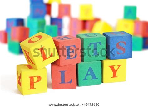 Childrens Building Blocks Spelling Out Words Stock Photo Edit Now
