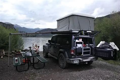 4 Person Camper Trailer Custom Folding Car Roof Top Tent Waterproof