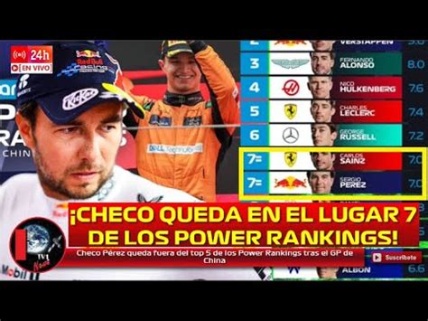 Checo P Rez Queda Fuera Del Top De Los Power Rankings Tras El Gp De