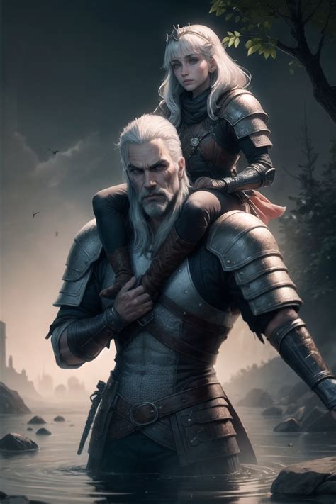 Geralt with Ciri by dinowannabe28 on DeviantArt