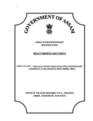 Fillable Online Pwdbldg Assam Etenders Draft Bidding Document Pwdbldg