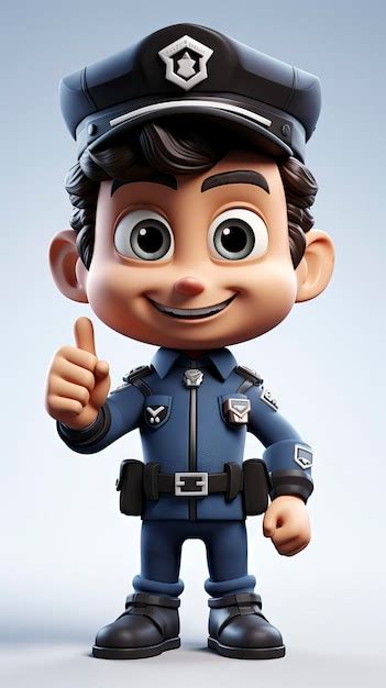Premium Photo Friendly Officer Cartoon Police Character For Kids