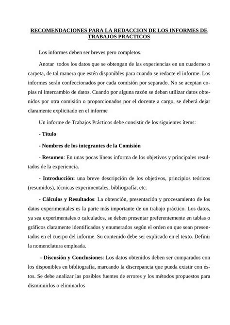 PDF RECOMENDACIONES PARA LA REDACCION DE LOS INFORMES