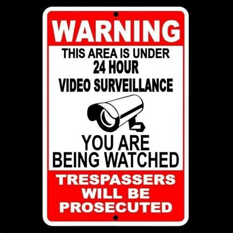 WARNING This Property Under 24 Hour Video Surveillance Sign Security