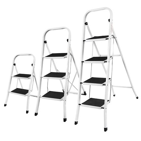 2 3 4 Step Ladder Folding Portable Compact Heavy Duty Iron Anti Slip Mat Stools Ebay