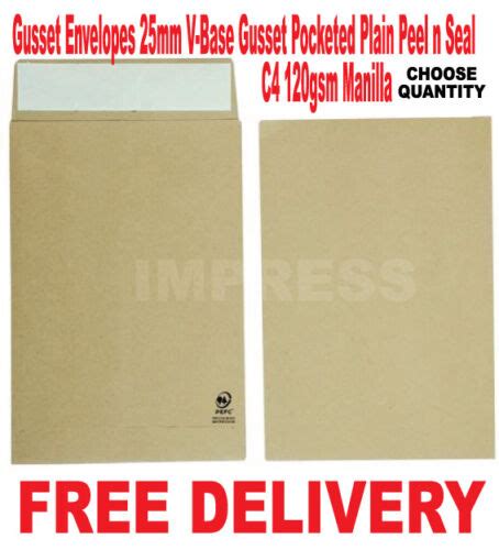 C4 25mm Gusset Envelopes Ex Strong Brown Manilla A4 120gsm Thick