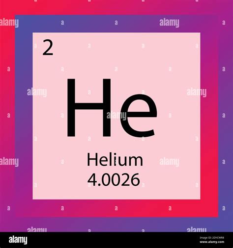 He Helium Chemical Element Periodic Table Single Element Vector Illustration Noble Gases