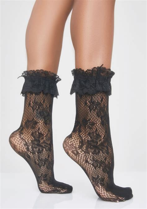 Ruffle Trim Lace Socks Dolls Kill