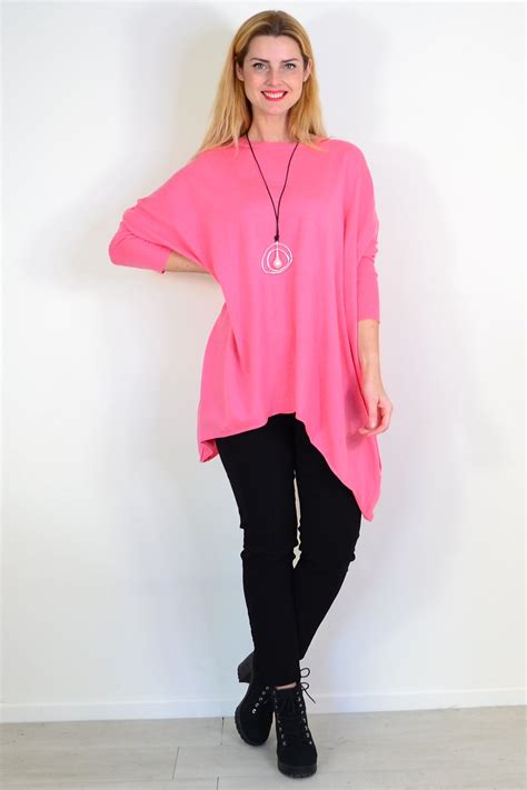 Bubble Gum Pink Snuggle Up Tunic Top I Love Tunics