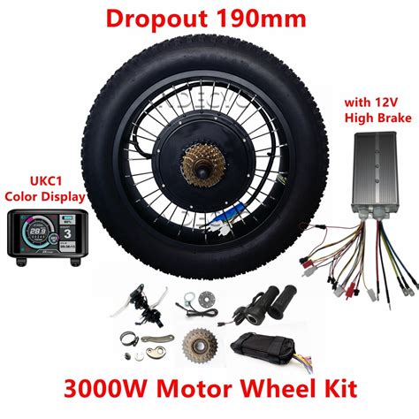 190mm Dropout 72v 3000w Fat Bike Kit With Alarm Lock 90 100km H Rear