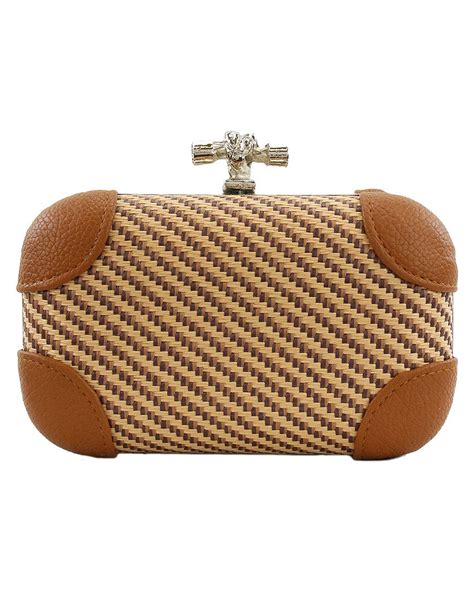 Woven Straw Knot Clutch The Shopping Bag