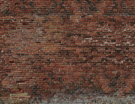 Oude Gerestaureerde Bakstenen Muur Fotobehang