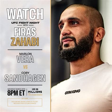 Firas Zahabi Free Watchparty Ufc Fight Night Vera Vs Sandhagen