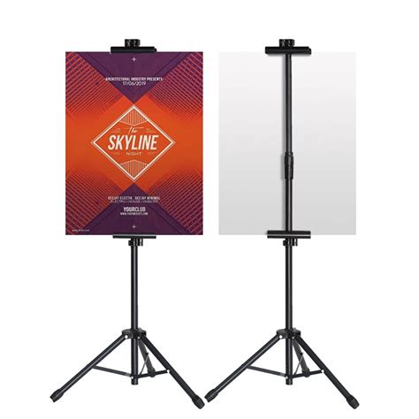 Outdoor Trade Show Tripod Poster Display Stand Height Adjustable