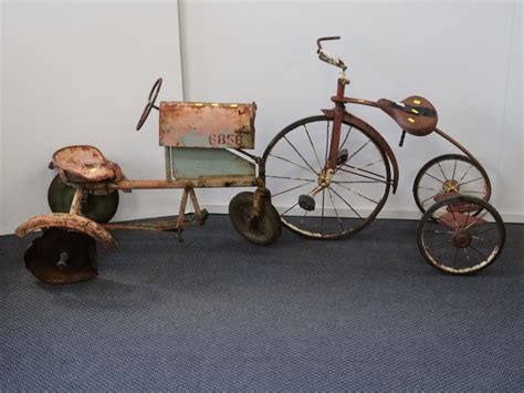 Lot 1950s Vintage Cyclops Tricycle 1940s Tractor Pedal Car In