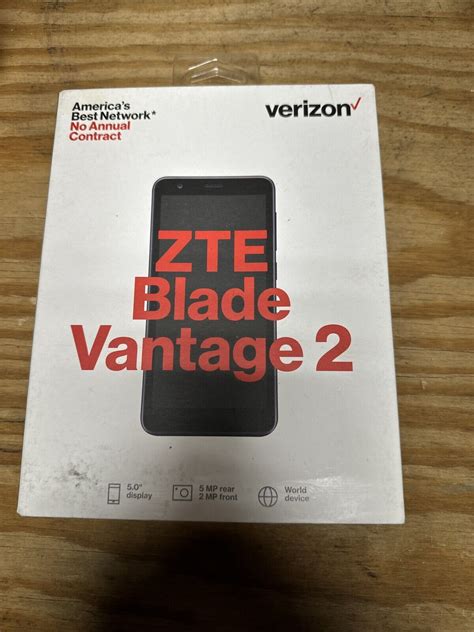 Brand New Black Verizon Zte Blade Vantage 2 16gb 5 Prepaid Smart Phone