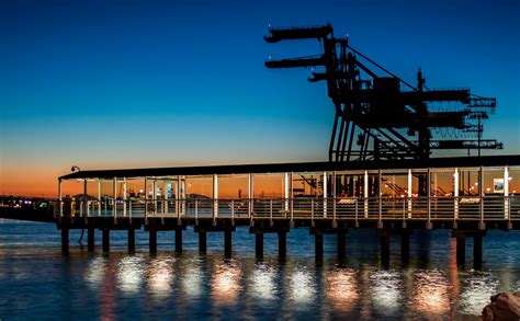 Free Images Sea Water Ocean Dock Sky Sunset Bridge Night Pier Cityscape Dark Dusk