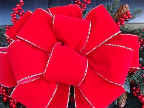 Handmade Wired Red Velvet Outdoor Christmas Bow Christmas Etsy Australia