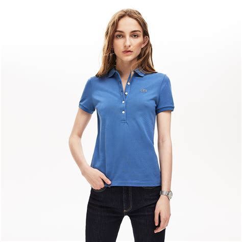 Womens Slim Fit Stretch Mini Cotton Piqué Polo Shirt Lacoste