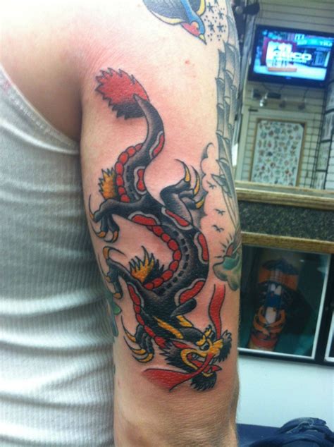 American Traditional Dragon Traditional Tattoo Dragon Dragon Tattoo