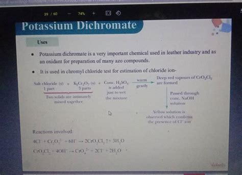 Potassium Dichromate Uses Potassium Dichromate Is A Very Important Chem