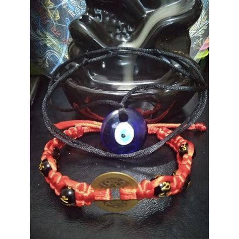 Evil Eye Necklace And Lucky Red String Money Catcher Bracelet Shopee