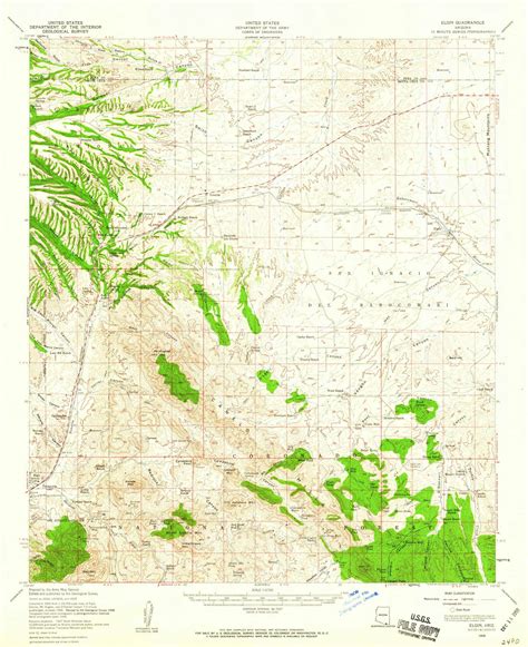 Elgin Arizona 1958 1959 USGS Old Topo Map Reprint 15x15 AZ Quad