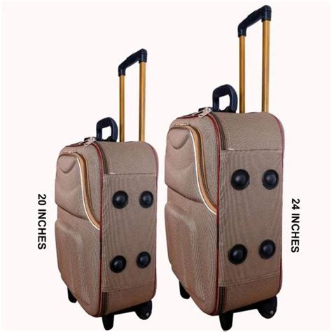 Revolving Wheels Polyester Mofaro Light Brown Luggage Trolley Bag Set