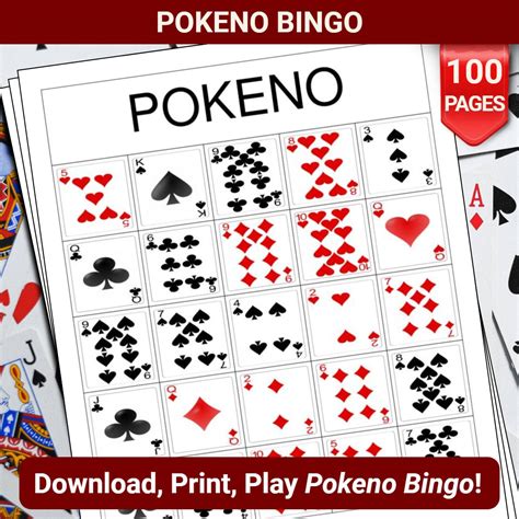 Pokeno Bingo Cards 100 Pages To Download And Print Etsy