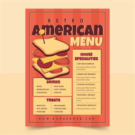 Free Vector Hand Drawn American Retro Style Template