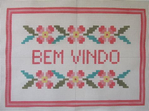 Tela Para Bordar Bem Vindo Floral Elo Produtos Especiais