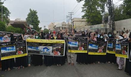 Pakistani Activists Hold Protest Lahore Punjab Pakistan 29 Jul