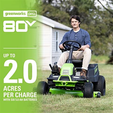 Greenworks PRO 80V 42 CROSSOVERT Riding Lawn Mower 6 5 0Ah