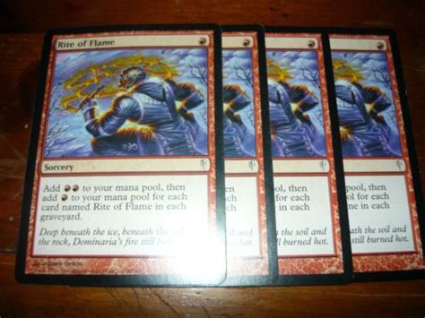 Mtg Magic The Gathering Rite Of Flame X 4 Cards Coldsnap Common Ebay