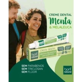 kit 03 unidades Creme Dental Antisséptico Menta e Melaleuca Boni