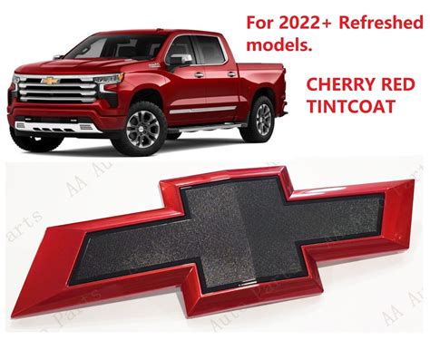 Front Red Black Bowtie Emblem Badge Refreshed Chevy Silverado