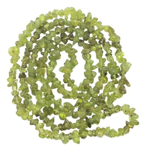 Cascalho Verde Claro Peridoto Fio 90cm Teostone Colar 865