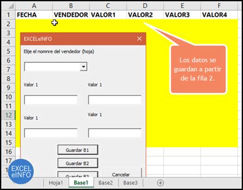 Capturar Datos En Excel Guardar En Otra Hoja Y Decidir A Partir De Qué