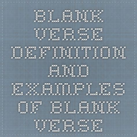 Blank Verse - Definition and Examples of Blank Verse | Syntax ...