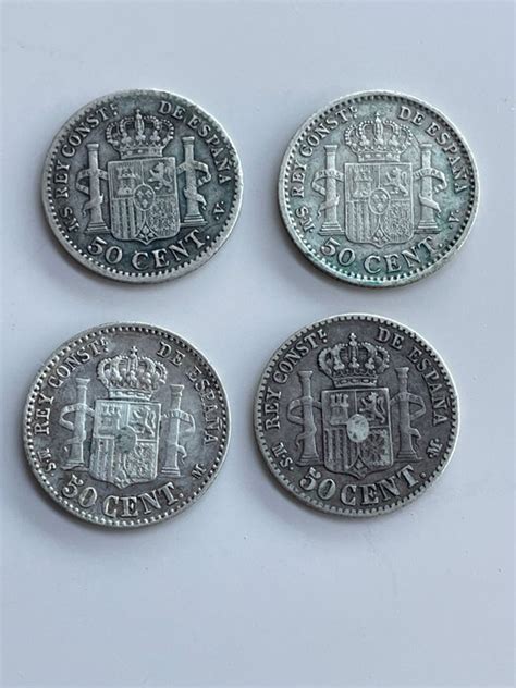 Espagne Alfonso XII 1874 1885 50 Centimos 1880 Y 1904 Catawiki